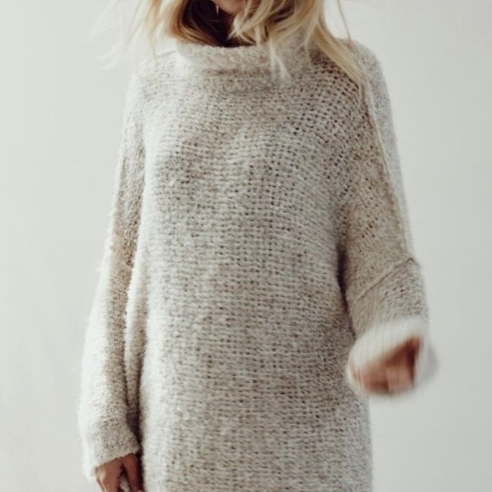 Free People Mock Neck chunky sweater